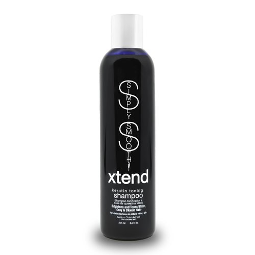 SIMPLY SMOOTH Xtend Keratin Toning Shampoo Color Depositing Purple Shampoo Brighten & Tone Blonde, Silver & Gray Hair Color Prevents Brassy & Yellow Tones For Color Treated Hair 8.5 Oz.