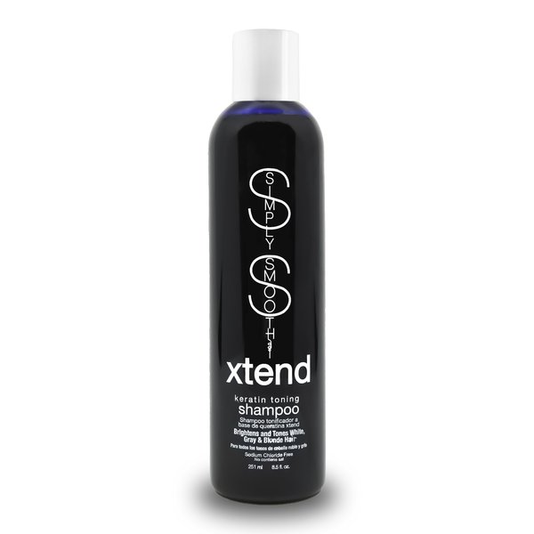 SIMPLY SMOOTH Xtend Keratin Toning Shampoo Color Depositing Purple Shampoo Brighten & Tone Blonde, Silver & Gray Hair Color Prevents Brassy & Yellow Tones For Color Treated Hair 8.5 Oz.
