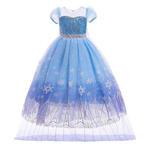 REXREII Girls Frozen Elsa Princess Sequins Dress Halloween Costume Christmas Birthday Pageant Party Evening Ball Gown 6-7T