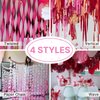 PartyWoo Crepe Paper Streamers 4 Rolls 328ft, Pack of Crepe Paper Hot Pink and Red Streamers Party Decorations, Crepe Paper for Birthday Party Decorations, Wedding Decorations (1.8 In x 82 Ft/Roll)