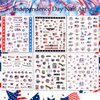 6 Sheets Independence Day Nail Art Stickers USA Flag Nail Decals 3D Self Adhesive Classics American Flag Star Heart Eagle Statue of Liberty Nail Designs Sticker for Women 4th of July Nail Decoration