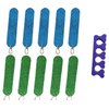 VOSAIDI 10 Pcs Professional Nail Files Nail tool Shining Blue and Green Mini Nail Colorful Files With Chain Double Sided Emery Board 180 Grit