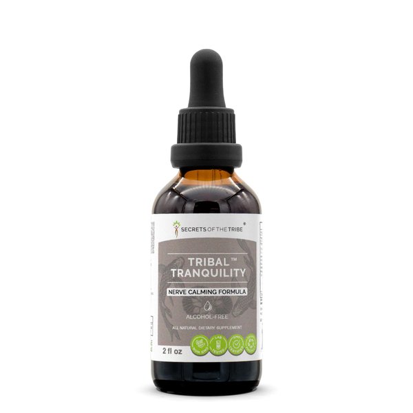 Secrets of the Tribe - Tribal Tranquility, Nerve Calming Formula, Herbal Supplement Blend Drops Alcohol-Free Liquid Extract (2 fl oz)