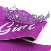 CIEHER Birthday Girl Crown and Birthday Sash Birthday Tiara Purple Crown Birthday Sashes for Women Girls Purple Birthday Decorations Birthday Gifts for Girls