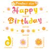 SUNBEAUTY Flower Daisy Happy Birthday Banner Groovy Party Banners Groovy Party Decorations Boho Happy Birthday Banner Daisy Retro Hippie Party Supplies Baby Shower | Pre-Strung
