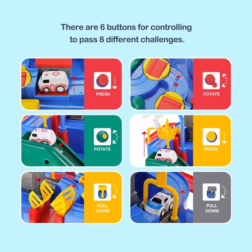 PowerTRC Toys Race Track, Car Tracks for Toddlers 2-4 Years, Race Tracks for Kids Ages 4-8, Race Car Track Car Toys for 5 Years Old Boys, Birthday Gifts Toys for Boys 3-5 Years Old