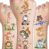 CHARLENT 140 Glitter Styles Zoo Animals Temporary Tattoos for Kids Party Supplies - 14 Sheets Glitter Jungle Animals Tattoos for Boys Girls Birthday Party Favors Goodie Bag Fillers