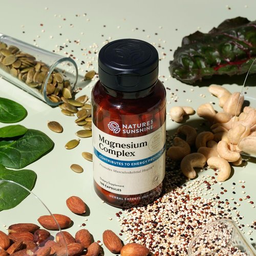 Nature’s Sunshine Magnesium Complex - High Potency Magnesium Supplement for Muscle Function, Energy Production, & Reduction of Tiredness and Fatigue - 50 Servings (100 Capsules)