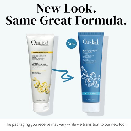 Ouidad Moisture Lock Hair Mask, 7.8 fl oz, Ultra-Nourishing Intense Frizz Control Curly Hair Mask with Macadamia Nut Oil, Olive Oil, Helps Repair, Detangle, Restore Softness & Hydrate, All Curl Types