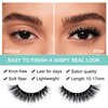 Savannah Silk, Hermosa 3D Mink Lashes, 5-Pair Pack in One Box, Black Cotton Band with Light Eeight Hair, Reusable for 20+ times each pair, Handmade Dramatic Eyelashes, Fluffy D114