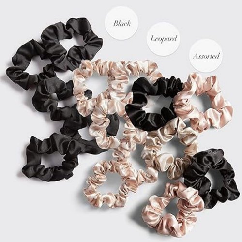 Kusport Women's Satin Scrunchies - Softer than Silk Scrunchies | Women's Satin Scrunchies | Holiday Gifts | Adorable Satin Styling Scrunchies, 5-Pack
