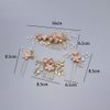 Hair Comb 4 Pcs/Set Elegant Trendy Exquisite Wedding Tiara Hairpins Sweet and Cute Flower Pearl Headpiece Bride Jewelry
