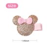 2 Pairs Mouse Ears Hair Clips Baby Girls Mini Hair Accessories Glitter Mouse Bow Barrettes Kids Cosplay Birthday Party Decorations 2 Left & 2 Right Clips