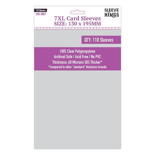 Premium Card Sleeves - 7XL Sleeves (130mm x 195mm) - 110 Sleeves per Pack