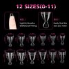 SITELENABY 600pcs Half Cover Short Almond Nail Tips, Extra Short Almond Soft Gel Nail Tips,Pre-designed Nails for Professional Salon 12 Size