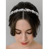 SWEETV Silver Bridal Headband Crystal Tiara for Women Pearl Wedding Headpieces for Bride Hair Accessories for Prom Birthday Party