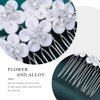 Latious Flower Bride Wedding Hair Comb Bridal Leaf Hair Clip Rhinestone Hair Piece Bridesmaids Hair Accessories for Women and Girls (A-Silver)