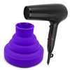 Hair Dryer Attachment Blow Dryer Hair Dryer Diffuser Silicone Collapsible Folding Volumizing Diffuser for Home Travel (Purple)