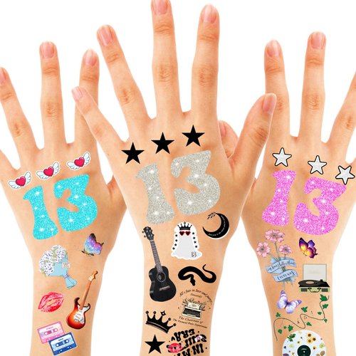 Generic 130PCS Temporary Tattoo for Fan Birthday Party Decorations，Hand Face Tattoo Stickers Party Favor Party Supplies for Music Concert Merch Party Supplies