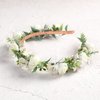 KorViSHOW Female Rose Flower Crown - White Flower Headbands or Women Bridal Flower Headband Girl Beautiful Lace Foam Flower Tiara Wedding Decoration Headflower Party Shoot Photo Headwear