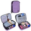 Teamoy Travel Makeup Brush Case(up to 8.8"), Professional Makeup Train Organizer Bag with Handle Strap for Makeup Brushes and Makeup Essentials-Medium, Purple(No Accessories Included)
