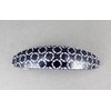 Black White curved barrette hair clip accessory 3.5 inches long circles rings pattern
