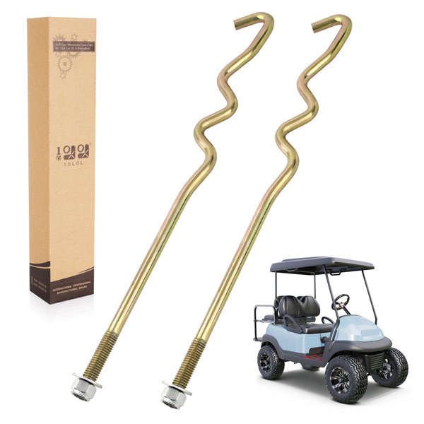 10L0L Golf Cart Battery Hold Down Rods Kit for Club Car Precedent 2008.5 & Up OEM#103374801 103357701
