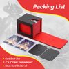 MTG Deck Box, Double Display Window Deck Box MTG, Commander Deck Box Fits 120+ Single Sleeved Cards, PU Leather Magnetic Closure Card Deck Box with 2 Dividers & 2 Toploaders for TCG, CCG, Black/Red