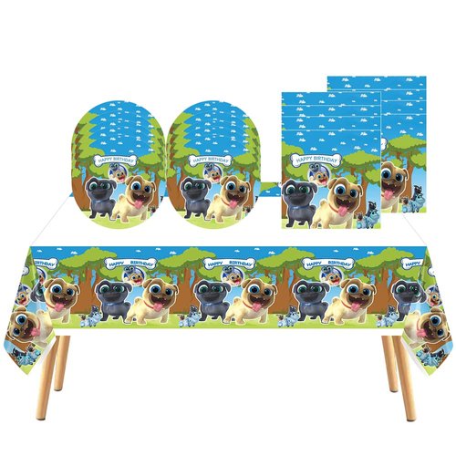 41 pcs puppy dog pals Themed Party Supplies, 20 Plates, 20 Napkins and 1 Tablecloth,puppy dog pal...