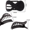 FASOTY French Concord Hair Clip Flat Hair Clips for Women Girls, Curved Claw Clips for Thick Hair Barrettes Styling Sectioning Hair Accessories, 3PCS
