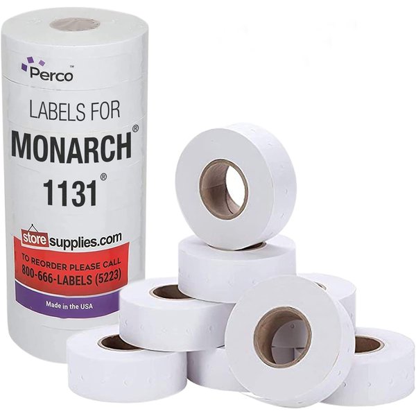 Removable Adhesives White Labels for Monarch 1131 Price Gun - 1 Sleeve, 20,000 Price Gun Labels