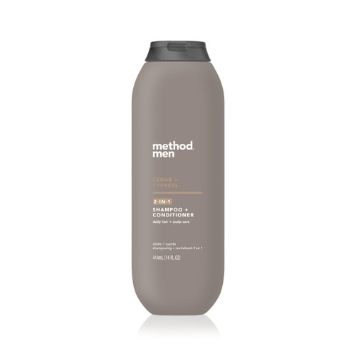 Method Men 2-in-1 Shampoo and Conditioner, Cedar and Cypress, Paraben and Phthalate Free, 14 fl oz, 1 Ct