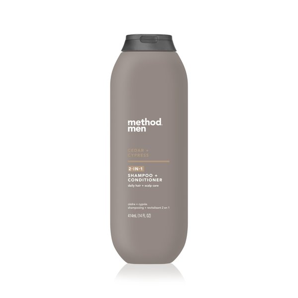 Method Men 2-in-1 Shampoo and Conditioner, Cedar and Cypress, Paraben and Phthalate Free, 14 fl oz, 1 Ct