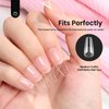 Beetles Gel Nail Tips Medium Coffin Etch X Nail Tips, 12 Sizes 288Pcs Pre Shaped Half Matte Gel Nail Tips Acrylic Tips Full Cover False Nails for Winter Christmas Nails Acrylic Fake Nails