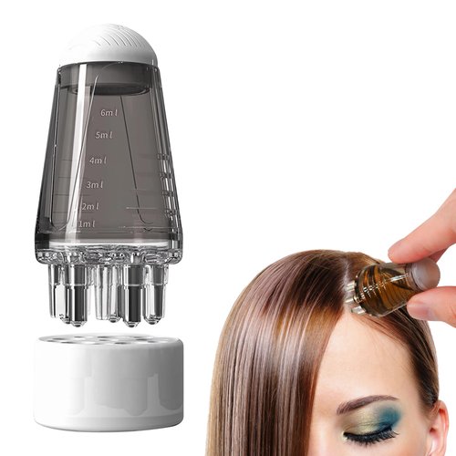 Hair oil applicator, Scalp Applicator Comb, Ball Root comb applicator bottle Scalp massager hair growth， Hair massager for hair growth, Ball Hair Oil Applicator Bottle（grey）