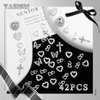 42PCS Silver Nail Charms Crystal Heart Nail Charms 3D Alloy Cross Nail Charms Metal Butterfly Charms Nail Gems Rhinestones for Women Nail Art and DIY Crafts