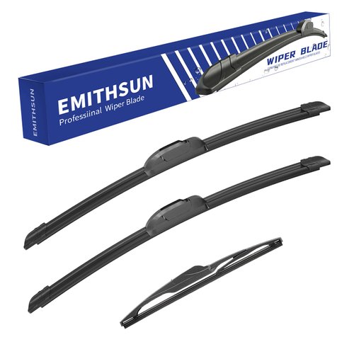 EMITHSUN® Windshield Wiper Blades Replacement for Mitsubishi Mirage 2014-2020,That Meet OEM Quality Front Rear Wipers Blade Set for My Car -24"+16"+12"(Set of 3)