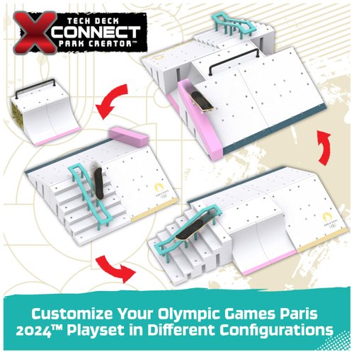 Tech Deck, Shane O’Neill’s Olympic Games Paris 2024 Ramp Customizable X-Connect Park Creator Playset & Exclusive Fingerboard, Kids Toy for Ages 6+