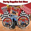 Monster Truck Party Supplies Kit for 24 Guests - 97 Pcs Including Plates, Forks, Napkins, Bunting - Ideal for Kids' Monster Truck-Themed Birthdays and Baby Showers