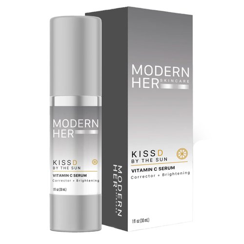 ModernHer’s KISSD Vitamin C Serum - Brightener Anti Aging Serum with Vitamin C, Cucumber Extract and Peptides - Calms, Enhances and Balances Visible Appearance of Even Skin Tone, 1oz