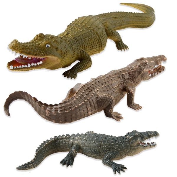3PCS Safari Animal Figurines Set, Crocodile Animal Figures Toy Gift for Kids