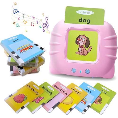 Makolle Talking Cards for Toddlers,Christmas Birthday Gifts for Boys Age 1-5,Educational Learning Interactive Toys for Kids Autism Toys Speech Therapy Toys Autism Toys with 224 Sight Words-Pink