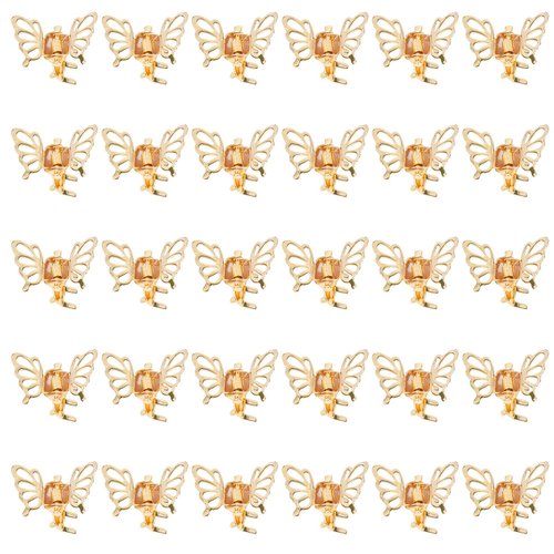 Wecoe 30 Pcs Small Gold Butterfly Hair Clips Tiny Mini Claw Clips Cute Decorative Hair Clips Flower Short Hair Hair Accessories for Women Gifts For Her