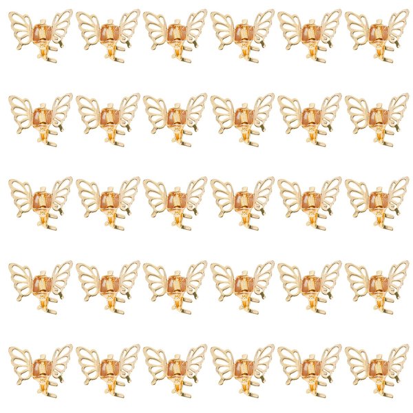 Wecoe 30 Pcs Small Gold Butterfly Hair Clips Tiny Mini Claw Clips Cute Decorative Hair Clips Flower Short Hair Hair Accessories for Women Gifts For Her