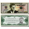 10 John F. Kennedy Million Dollar Bills with Bonus “Thanks a Million” Gift Card Set