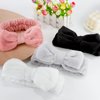 Tihebax Spa Headband – 4 Pack Super Soft Microfiber Makeup Headband for Women Girls Elastic Bow Hair Band for Face Washing Shower Skincare