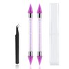 Nail Rhinestones Picker Dotting Pen, Upgrade Dual-Ended Wax Pencil For Rhinestones with 1 Tweezers, Nail Art Tools Set for Nail Art DIY Decoration