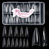 Ranrose 120PCS Short Nail Tips,Short Soft Gel Stiletto Nail Tips Half Cover False Nail Almond Shape Point Acrylic Sharp Artificial False Nail For DIY