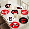 60Pcs Rock Theme Party Paper Plates for Music Birthday 9in 1950's Record Party Disposable Dessert Cake Tableware Dinnerware Set for Kids Baby Shower Decoration Anniversary 50s 60s Theme Party Supplies