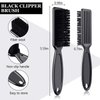 Patelai 2 Pcs Barber Blade Cleaning Brush Hair Clipper Nylon Brush Fades Barber Brush Hair Styling Brush Nail Brush Barber Accessory for Men Trimmer Cleaning Clipper Manicure Salon(Black, Red)